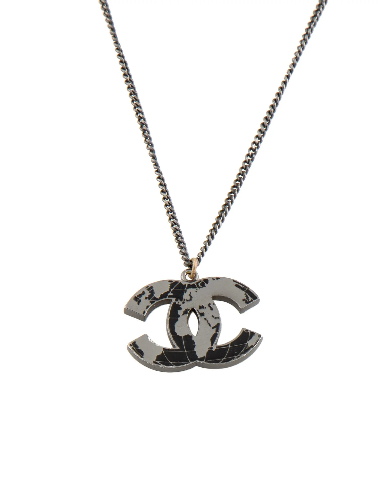 Enamel CC Globe Pendant Necklace | The RealReal