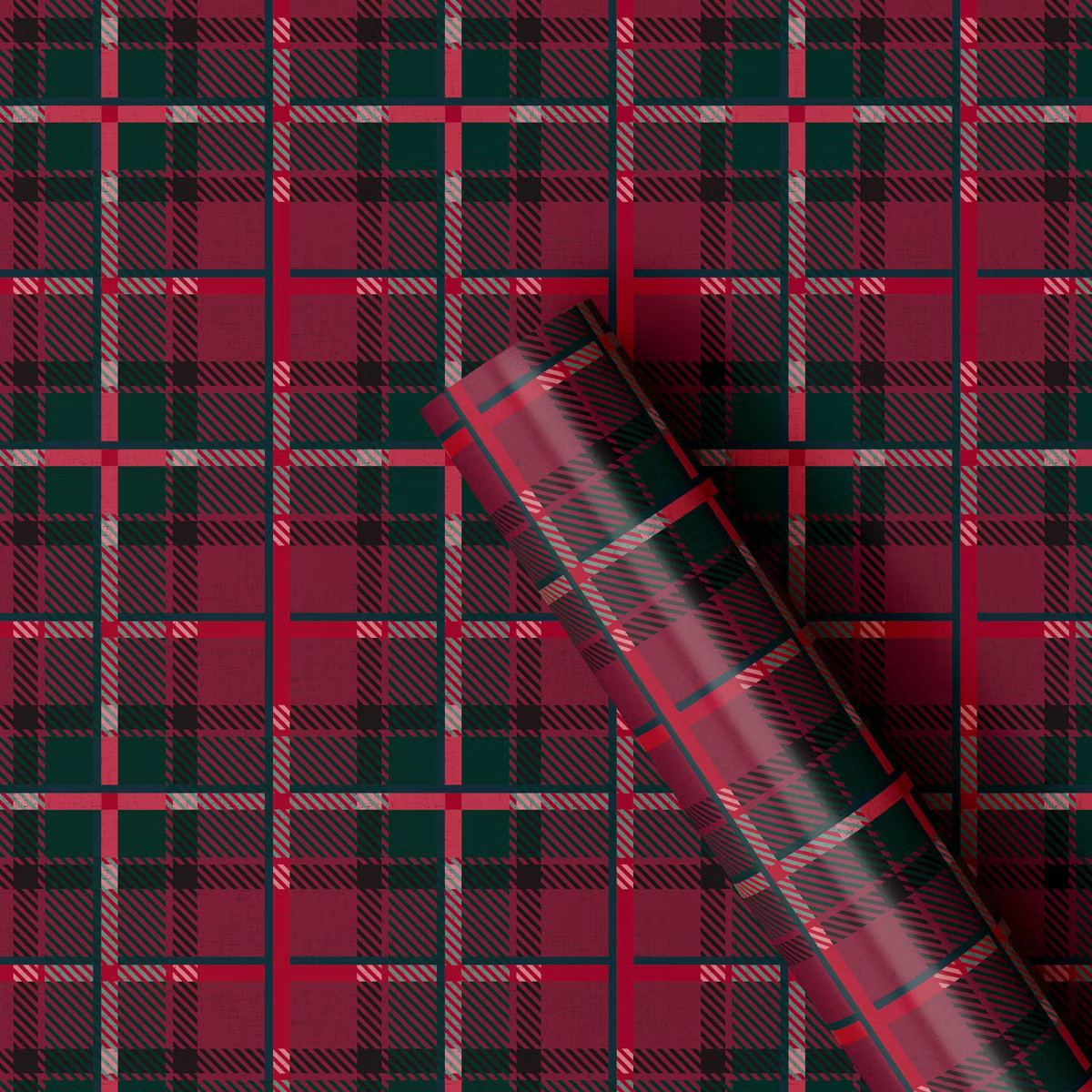 30" 90 sq ft Christmas Roll Wrap Tartan Plaid - Wondershop™ | Target