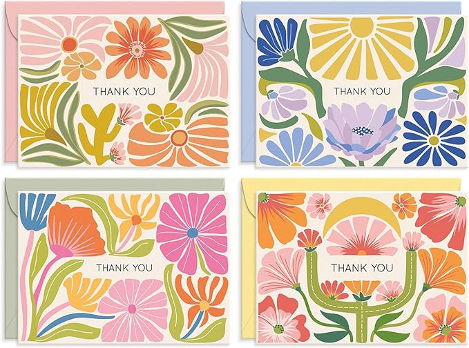 S&O Thank You Cards with Envelopes - Blank Thank You Cards for Handwritten Messages - Thank You N... | Amazon (US)