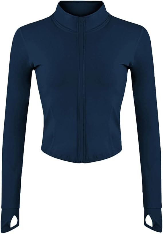 Lviefent Womens Lightweight Full Zip Running Track Jacket Workout Slim Fit Yoga Sportwear with Th... | Amazon (US)