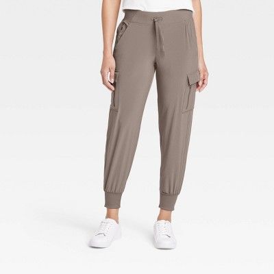 Women's Stretch Woven Cargo Pants - All in Motion™ Dark Brown | Target