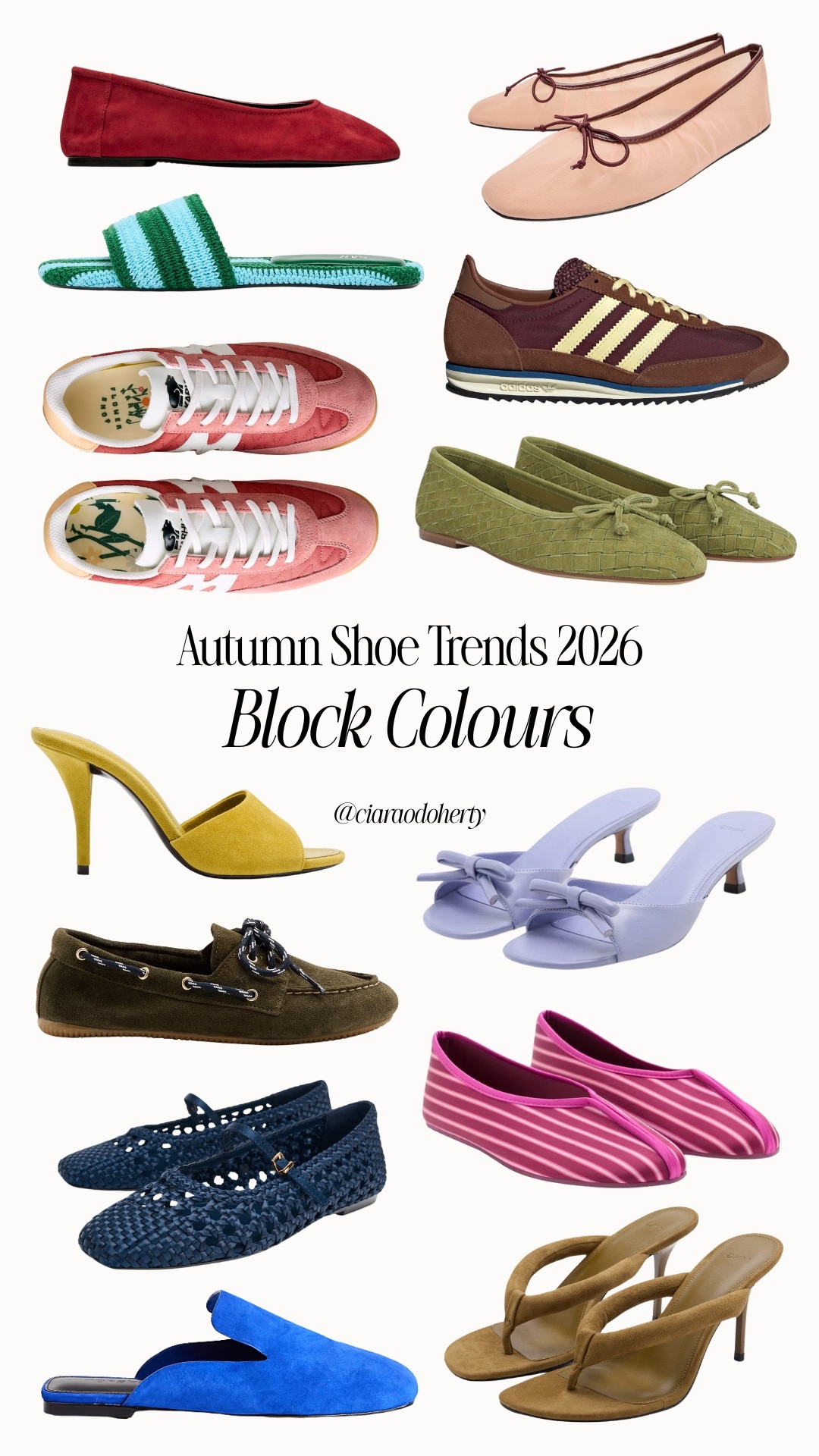 Autumn Shoe Trends 2026: Block Colours. Think fun trainers and ballet flats, statement heels

#LTKFashionMonth #LTKautumn #LTKshoes