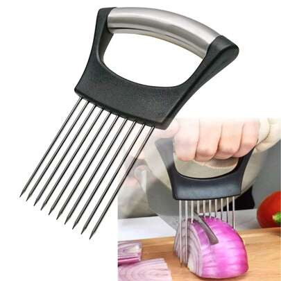 Stainless Steel Onion Holder For Slicing,Onion Cutter For Slicing And Storage Of Onions,Avocados,Eggs And Other Vegetables Black | SHEIN