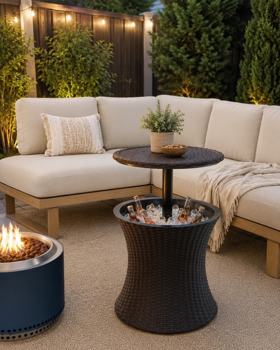 Chill vibes this weekend with my outdoor setup. Cozy blanket, fire pit, and that cool bar table!

#LTKHome #LTKSaleAlert #LTKActive