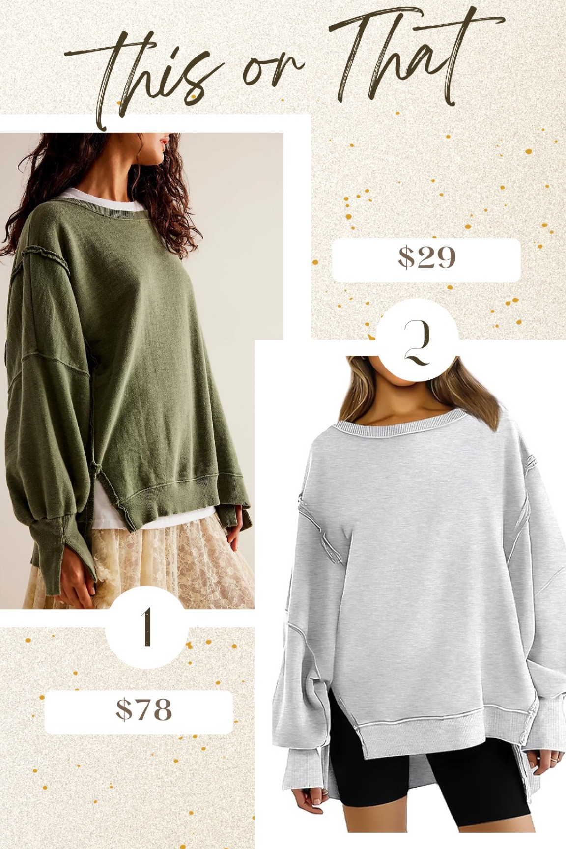 Very fun detailed oversized crew neck that is popular this year from Free People!! Found the dupe available on Amazon!! 

#LTKxPrime #LTKfindsunder50 #LTKstyletip