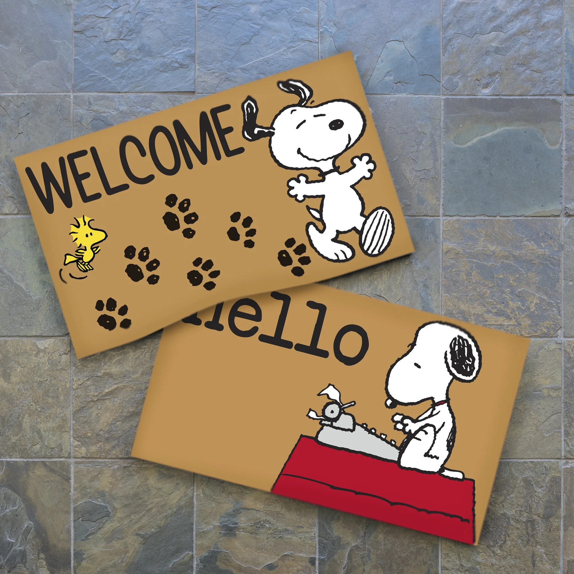 Peanuts Snoopy Welcome Coir Outdoor/Indoor Mat, 2-pack, 2x3 | Walmart (US)