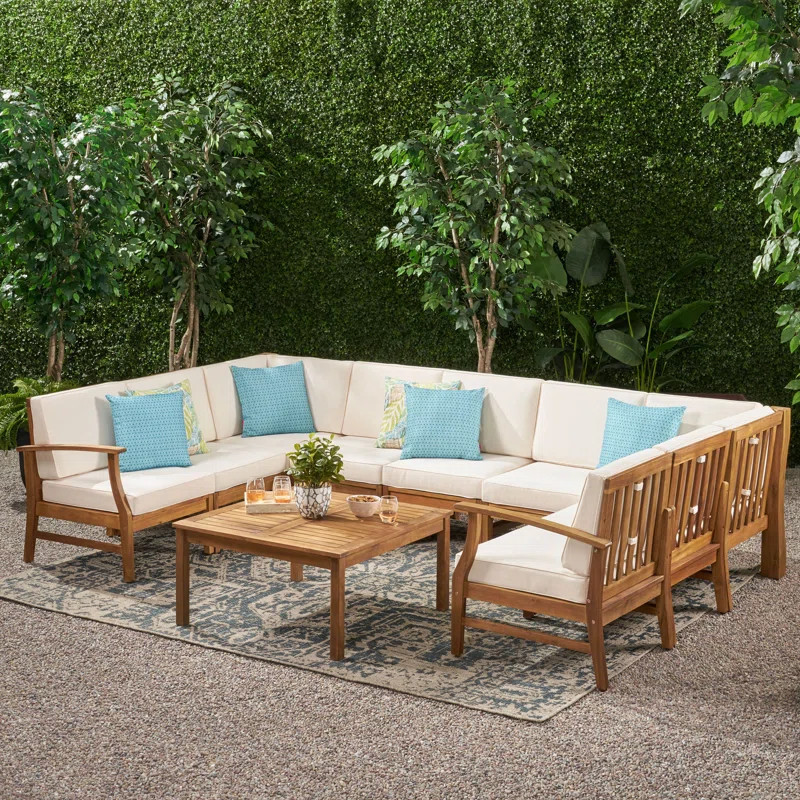 Caernarfon 7 - Person Outdoor Seating Group with Cushions | Wayfair North America