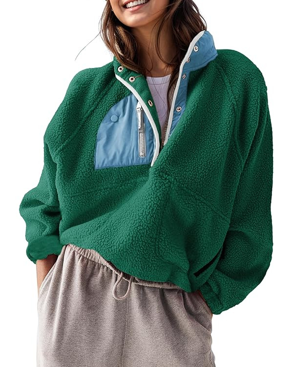 AMEBELLE Women’s Lightweight Fleece Pullover Jacket Cropped Fall Winter Fuzzy Sherpa Jacket Swe... | Amazon (US)