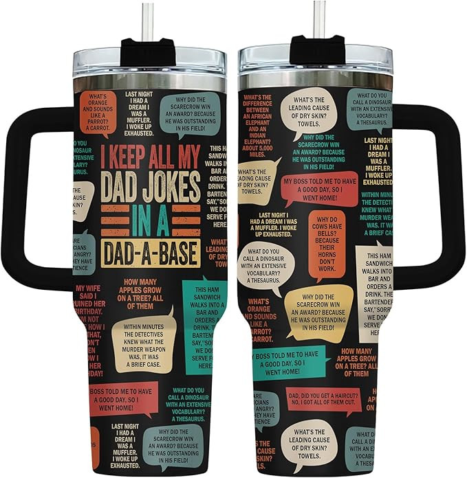 34HD Fathers Day Birthday Daddy Gifts from Daughter Son, I Keep All My Dad Jokes In A Dad-A-Base ... | Amazon (US)