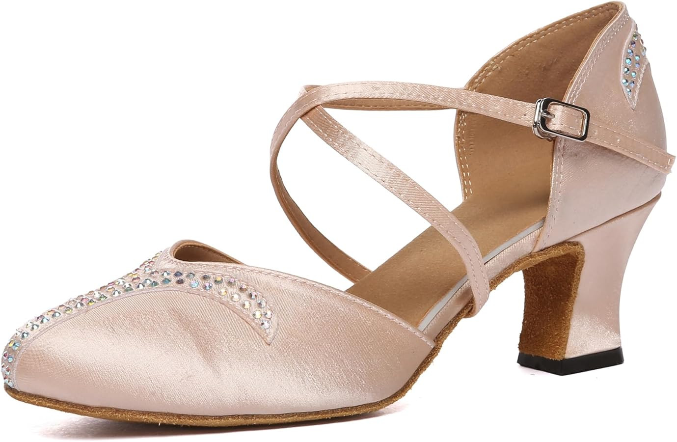 Minishion Women's Closed Toe Dance Heels Comfortable Ballroom Dancing Pumps | Amazon (US)