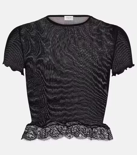 Lace-trimmed silk top | Mytheresa (US/CA)