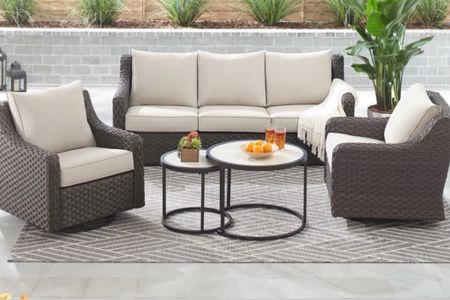 The River Oaks 5-piece outdoor furniture set. I bought this last year in a slightly different color way. It’s at the lake and we use it so much!
kimbentley, deck furniture, porch, outdoor furniture,

#LTKHome #LTKWedding #LTKSeasonal