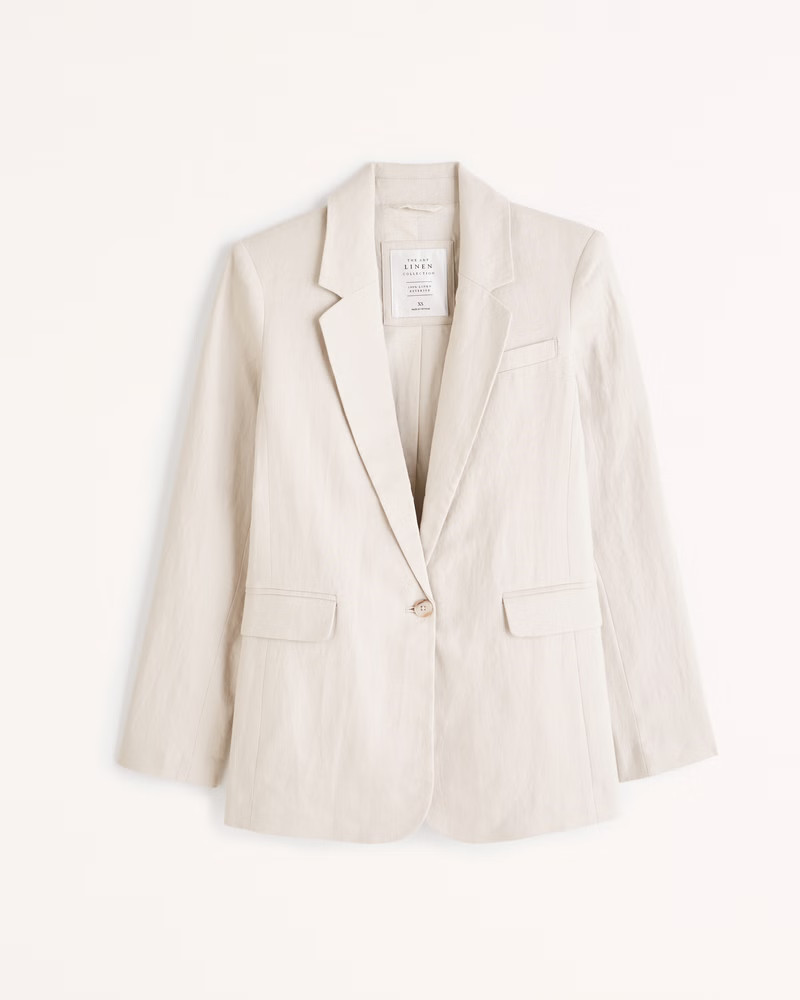 Premium Linen Blazer | Abercrombie & Fitch (US)