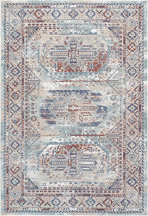 Adiva Rugs Machine Washable Area Rug with Non Slip Backing for Living Room, Bedroom, Bathroom, Ki... | Amazon (US)