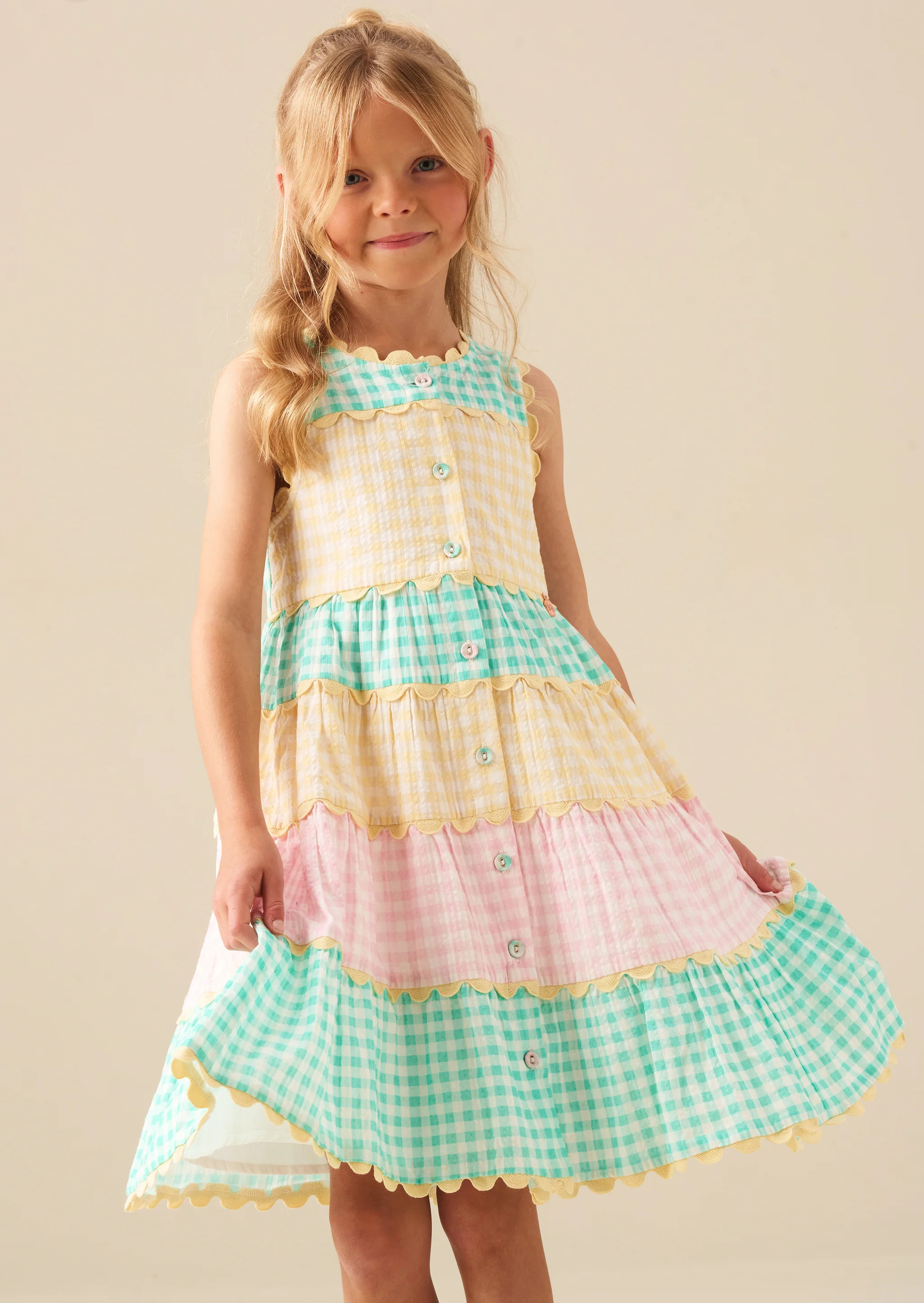 Ginny Pastel Gingham Bow Waist Dress | Angel and Rocket