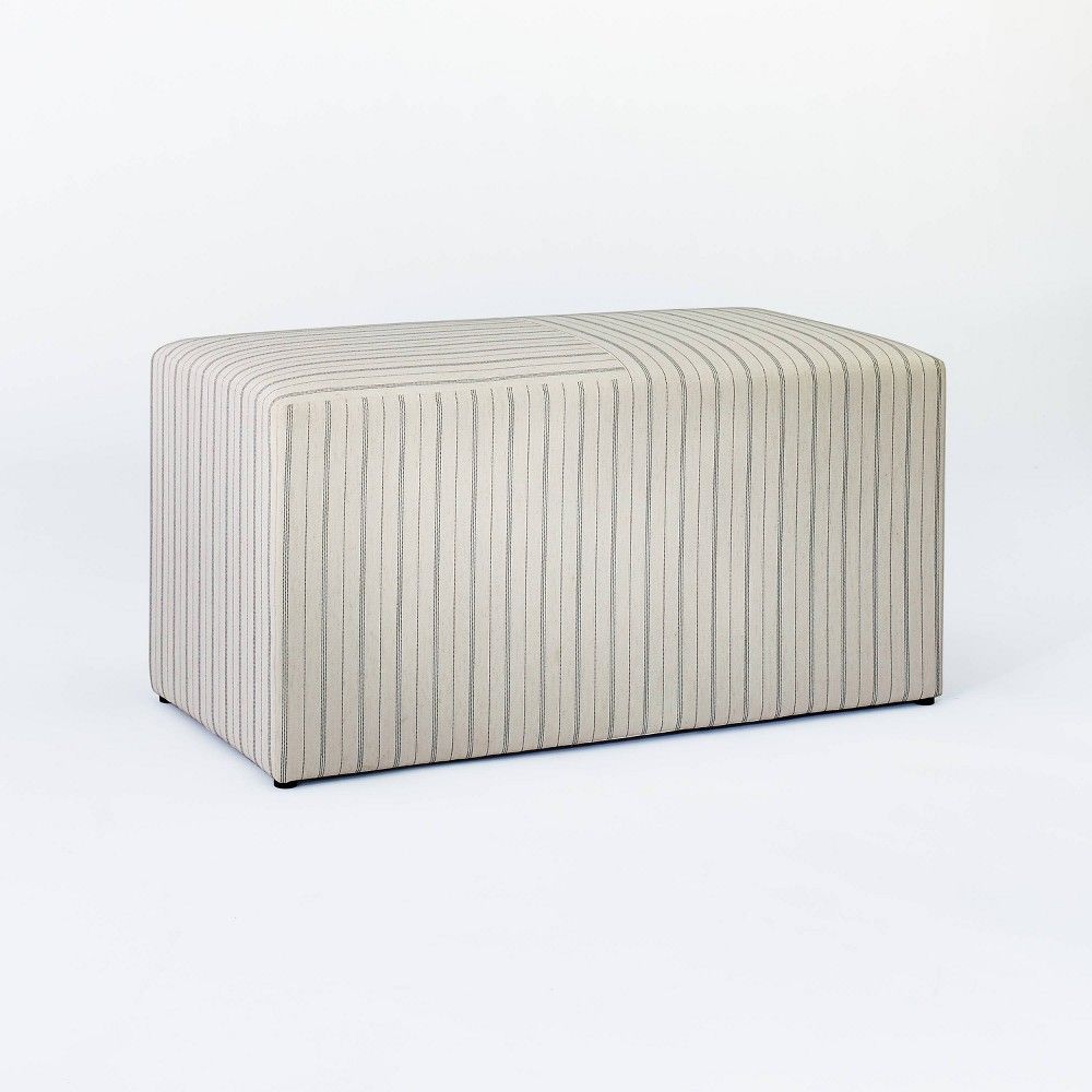Lynwood Cube Bench Wide Striped Cream - Threshold designed with Studio McGee | Target