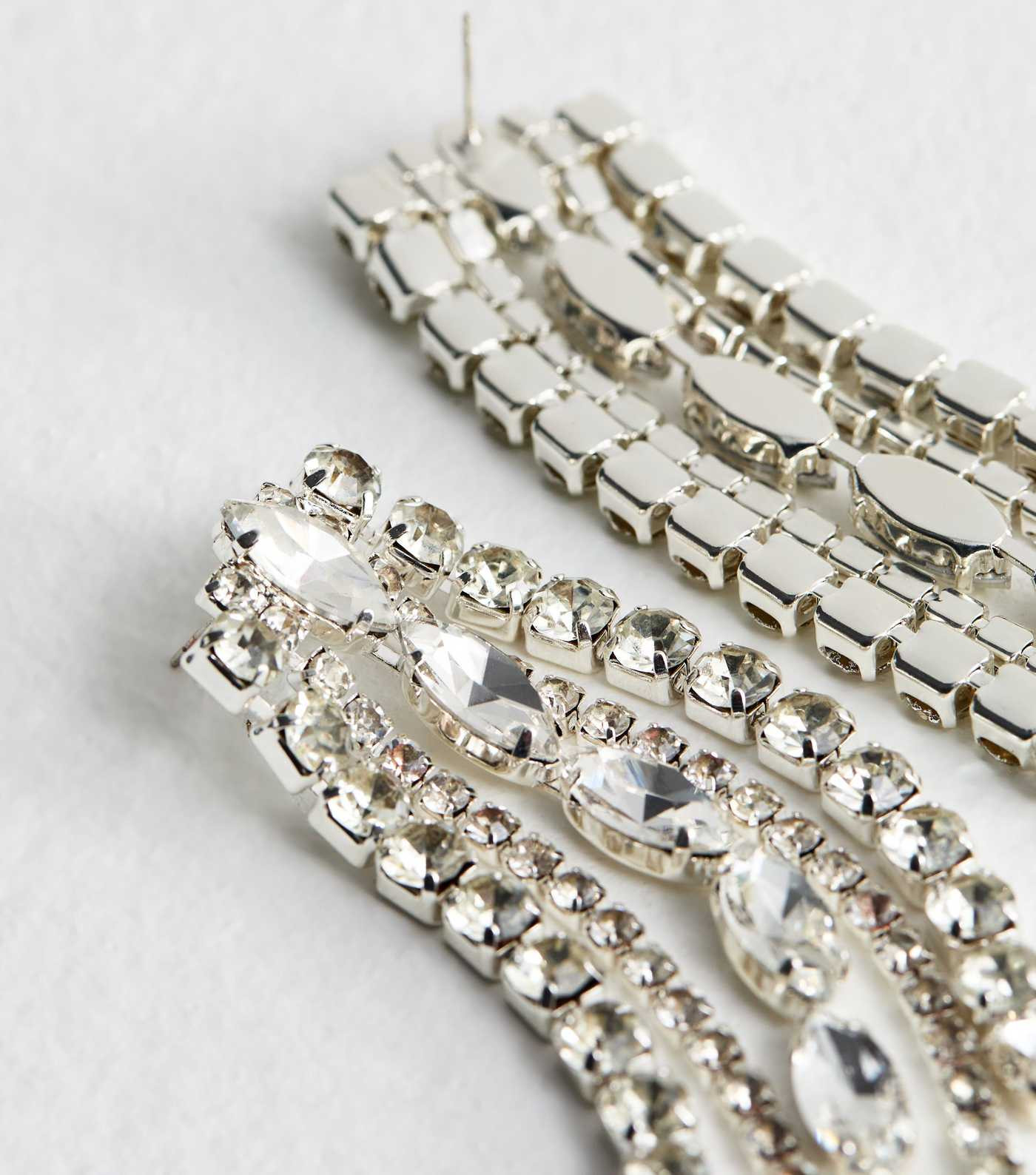 Silver Tone Diamante Tassle Earrings | New Look | New Look (UK)