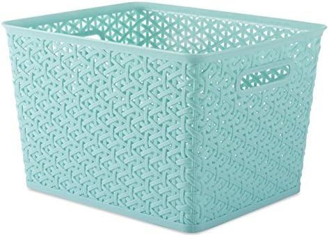 Whitmor Resin Form Tote Large, Turquoise | Amazon (US)