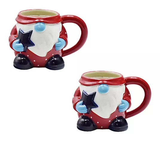 Temp-tations Seasonal Set of (2) 18-oz Gnome Mugs - QVC.com | QVC