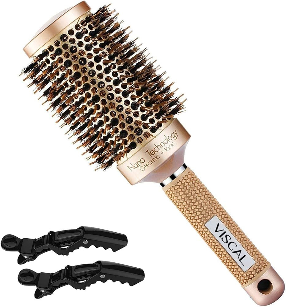 VISCAL Nano Thermal Ceramic & Ionic Round Hair Brush Large Round Hair Brush with Boar Bristle 3.3... | Amazon (CA)