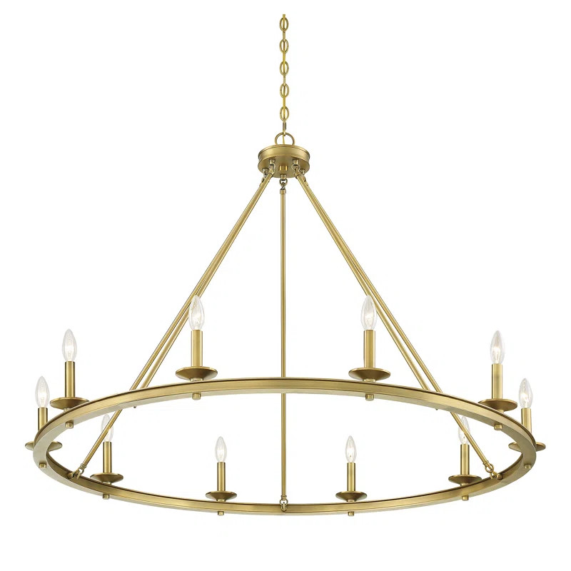 Poynor Candle Style Wagon Wheel Chandelier | Wayfair North America