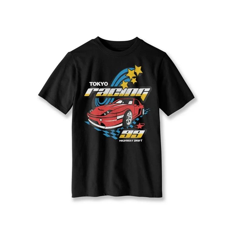 Wonder Nation Boys Tokyo Racing, Crew Neck, Short Sleeve, Graphic T-Shirt, Sizes 4-18 | Walmart (US)