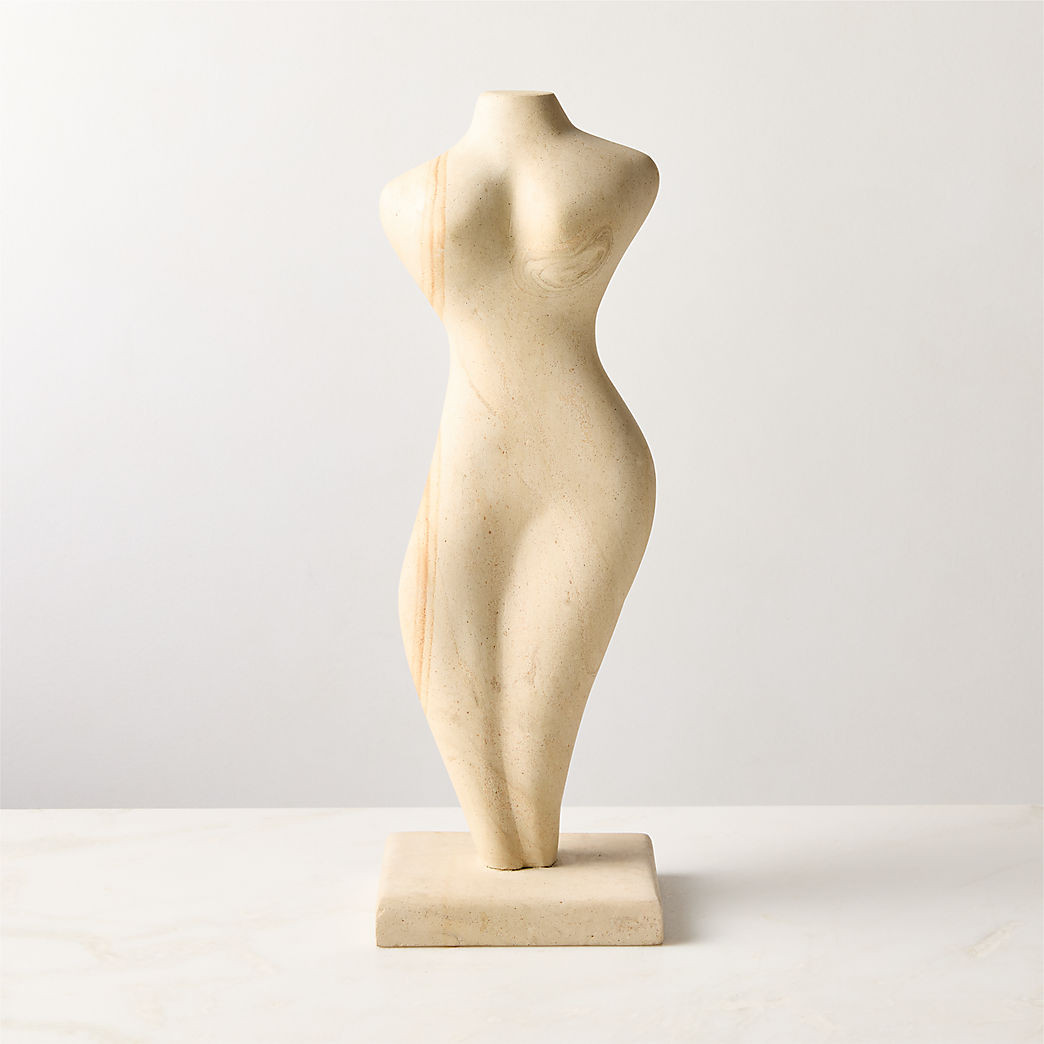 Seraphina Natural Sandstone Decorative Sculpture 18" | CB2 | CB2