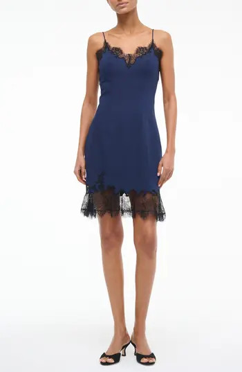 STAUD Nadia Lace Minidress in Navy at Nordstrom Rack, Size X-Small | Nordstrom Rack