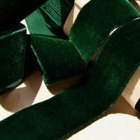 French Velvet Ribbon Wholesale 1.5"" Hunter Green By The Yard 36mm Vintage Jewelry Diy Craft #50 Mad | Etsy (US)