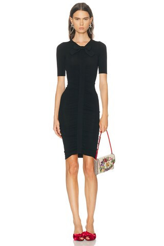 Valentino Rouche Knit Dress in Black | FWRD 