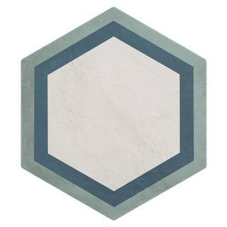 Dash Deco Ocean Cielo 8.5 in. x 9.84 in. Matte Hexagon Porcelain Floor and Wall Tile (12.66 sq. ft./Case) | The Home Depot
