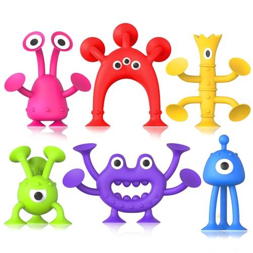 Baby Bath Toys Suction Toy: No Hole Bath Toy for Baby Toddlers - Kids Mini Sensory Fidget Suction Cup Toys for Boys Girls - Window Building Toy Travel Essentials Road Trip Activities for Kids Gifts | Amazon (US)