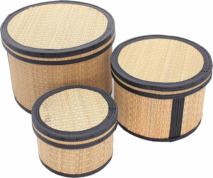 Seta Direct, Natural Seagrass Grass Round Storage Box [Nesting Set of 3] | Amazon (US)