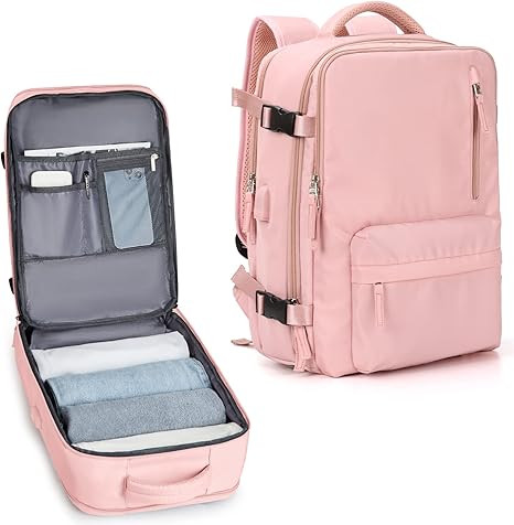 Carry On Backpack for Women, Large Travel Backpack Flight Approved, Waterproof 17 Inch Laptop Bac... | Amazon (US)