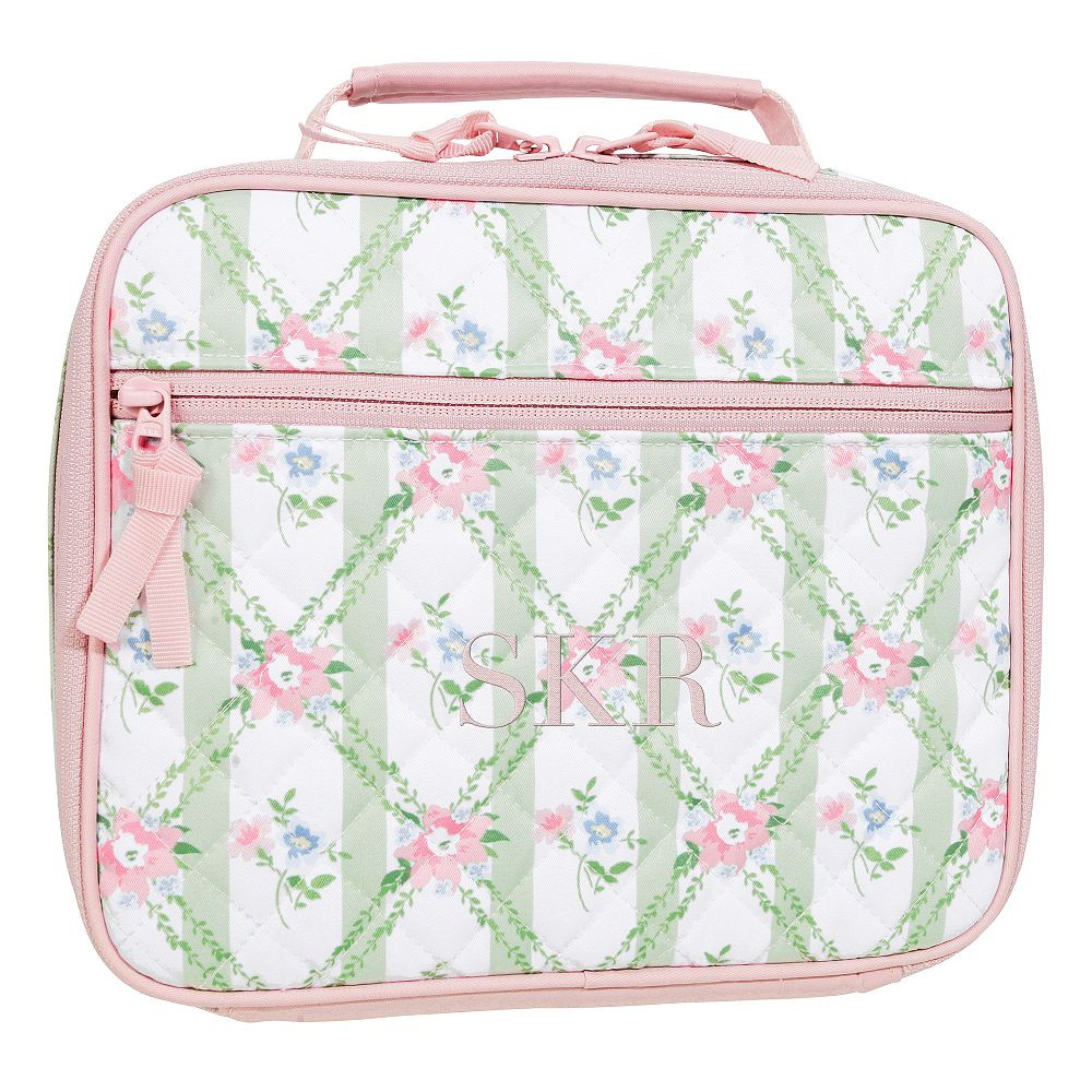 Hill House Quilted Cold Pack Lunch Box, Pink/Green | Pottery Barn Teen