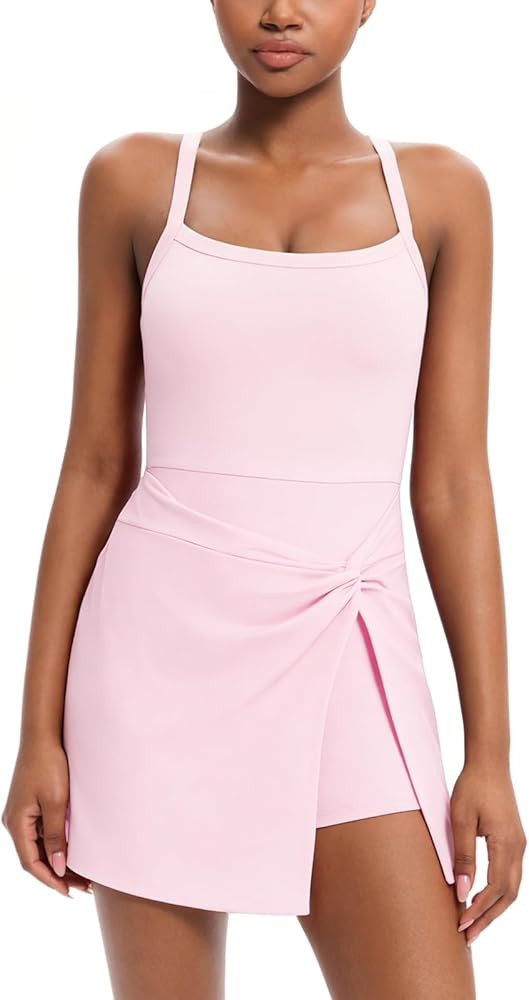 Women's Tennis Dress with Shorts Golf Athletic Workout Dress with Built-in Bra & Pockets Easy Pea... | Amazon (US)