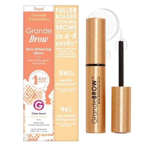 Grande Cosmetics GrandeBROW Brow Enhancing Serum for Fuller, Bolder, Looking Eyebrows - Brow Serum With Vitamins, Peptides, Antioxidants, Amino Acids, Cruelty Free - 8 Week Supply (1.5 mL) | Amazon (US)