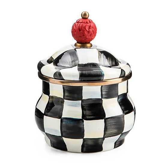 MacKenzie-Childs | Courtly Check Enamel Lidded Sugar Bowl | MacKenzie-Childs