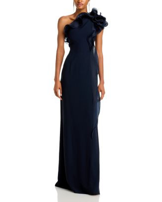 Teri Jon by Rickie FreemanOne Shoulder Crepe Column Gown | Bloomingdale's (US)