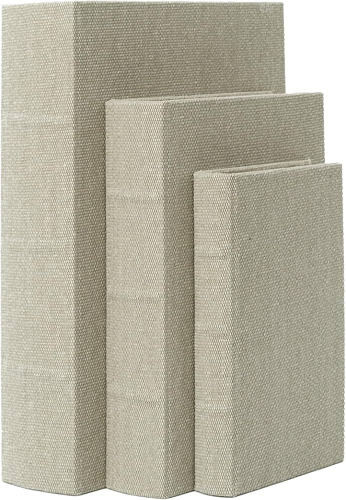 DECOR4SEASON Decorative Book Boxes Set of 3 \u2013 Modern Faux Linen & Wood Hidden Storage for Co... | Amazon (US)