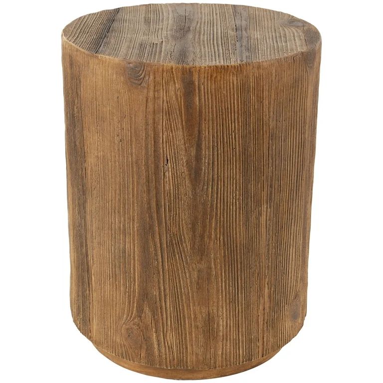 DecMode 14" x 18" Brown Magnesium Oxide Block Outdoor Accent Table with Natural Textured Wood Gra... | Walmart (US)