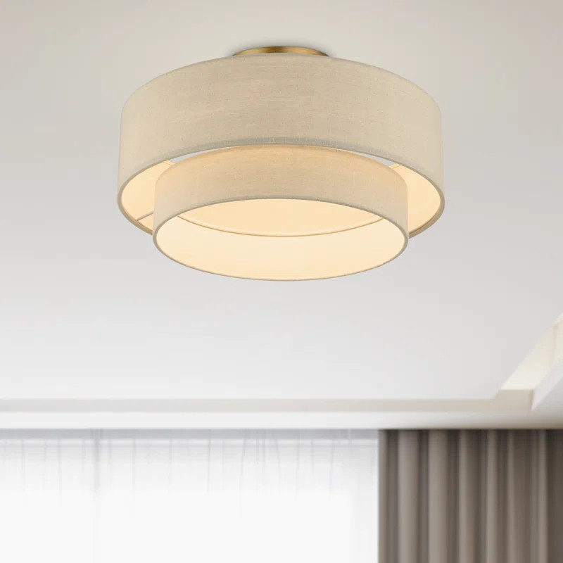 Bhagipuri Linen Blend Semi Flush Mount | Wayfair North America