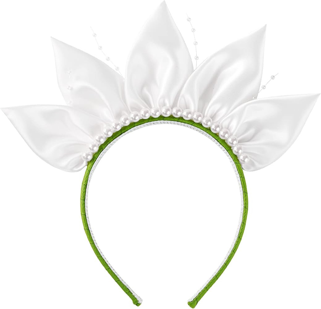 JiaDuo Women Princess Headband White Leaves Style Costume Headwear | Amazon (US)