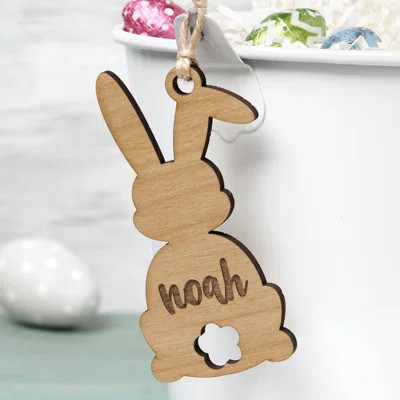 Easter Bunny Name Personalized Wooden Tag | Wayfair North America