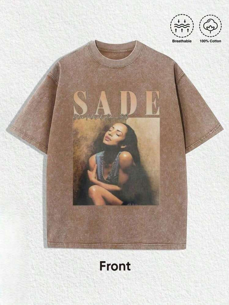 oversized vintage style Sadé tee | SHEIN