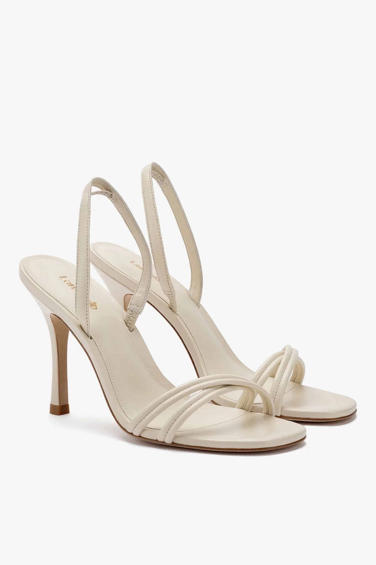 Annie Sandal In Ivory Leather | Larroude