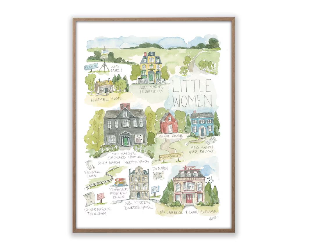 Little Women Map Art Print - Etsy | Etsy (US)