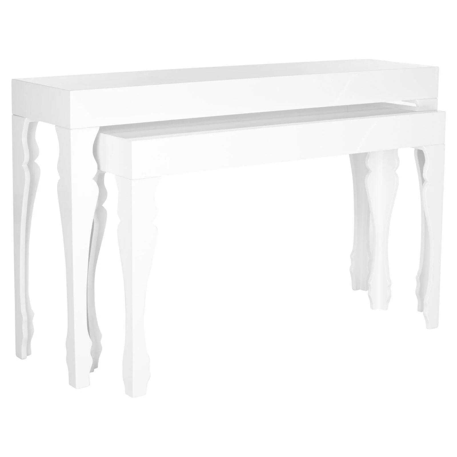 SAFAVIEH Beth French Leg Lacquer Stacking Console Table White - Walmart.com | Walmart (US)