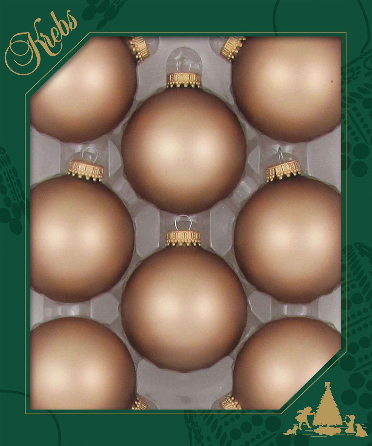 Christmas by Krebs Cappuccino Velvet Brown Seamless Glass Christmas Ball Ornaments, 8 Count (2.63... | Walmart (US)