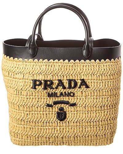 Small Woven Straw & Leather Tote | Gilt & Gilt City